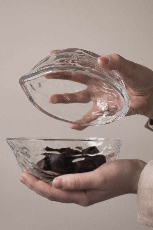 WALNUT - STORAGE BOWL / GLASS